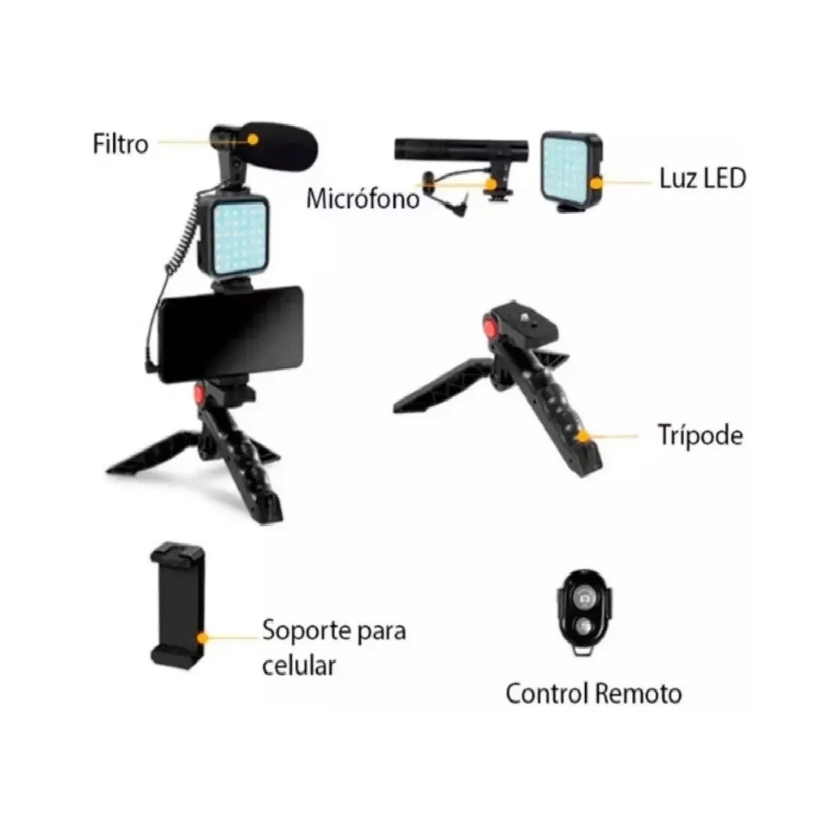 KIT DE GRABACION DE VIDEO CON TRIPODE